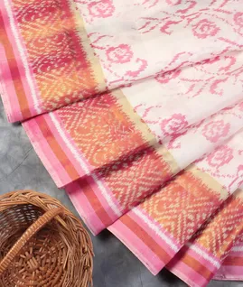 White Patola Silk Saree T5242004