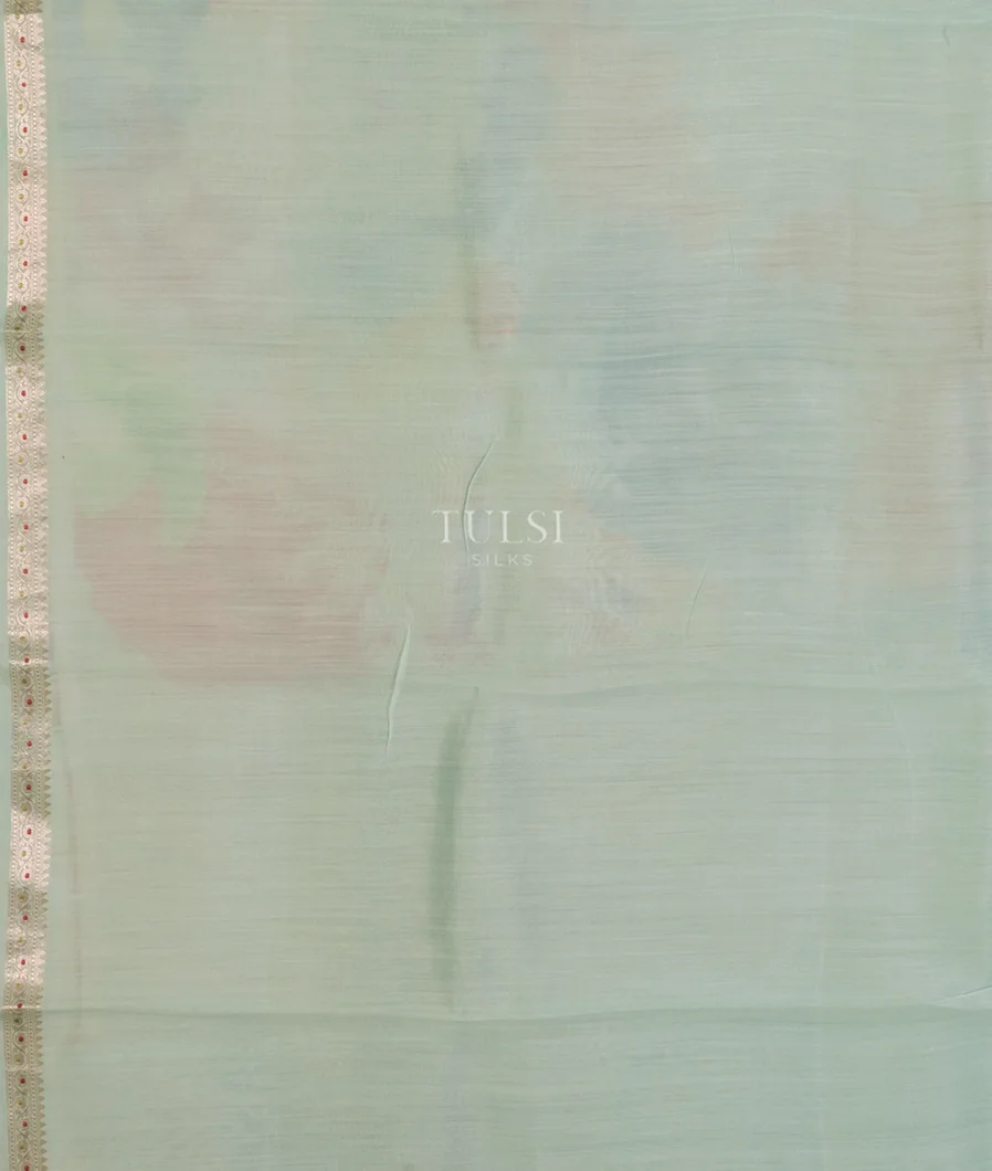 Blue Kora Organza Printed Saree T5119943