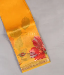 Yellow Kora Organza Printed Saree T5119961