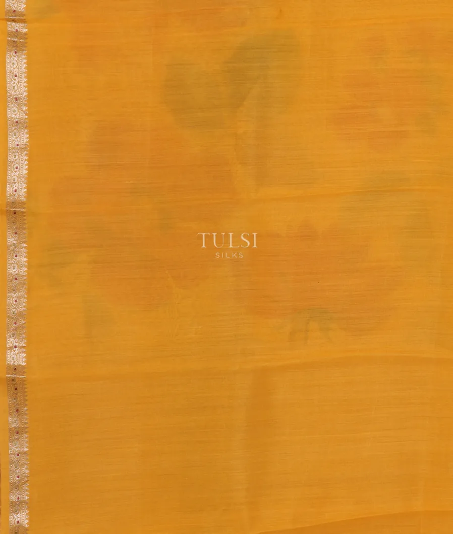 Yellow Kora Organza Printed Saree T5119963