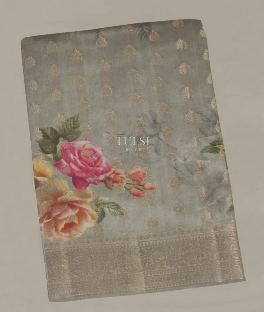 Grey Chaniya Silk Saree T516128-image