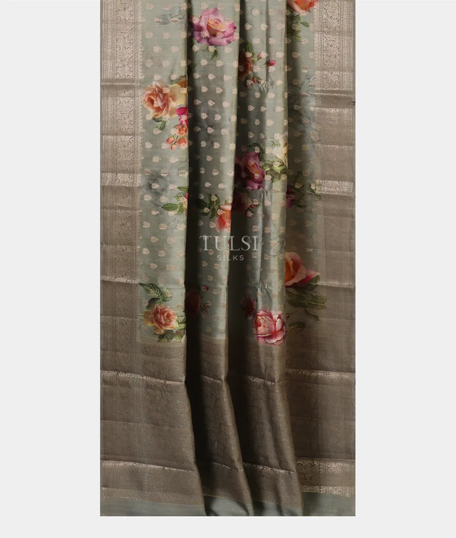 Grey Chaniya Silk Saree T5161282