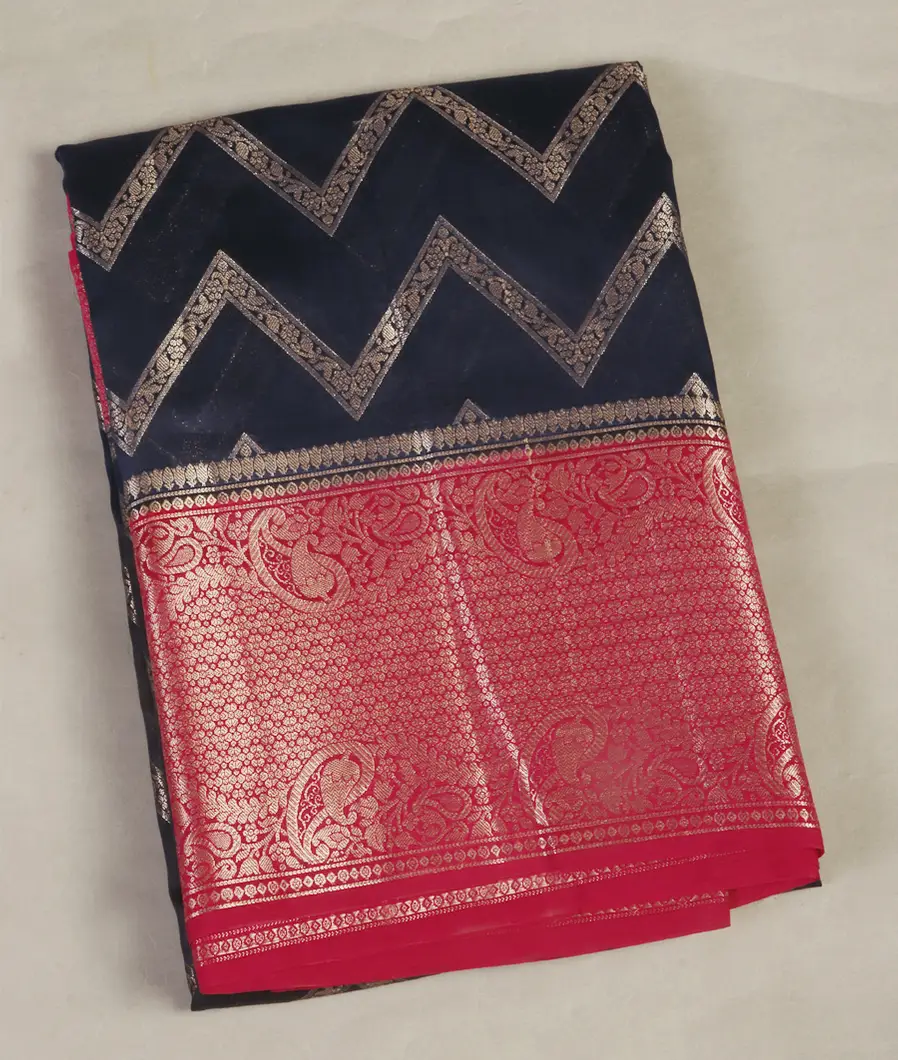 Midnight Blue Chaniya Silk Saree T428576-image
