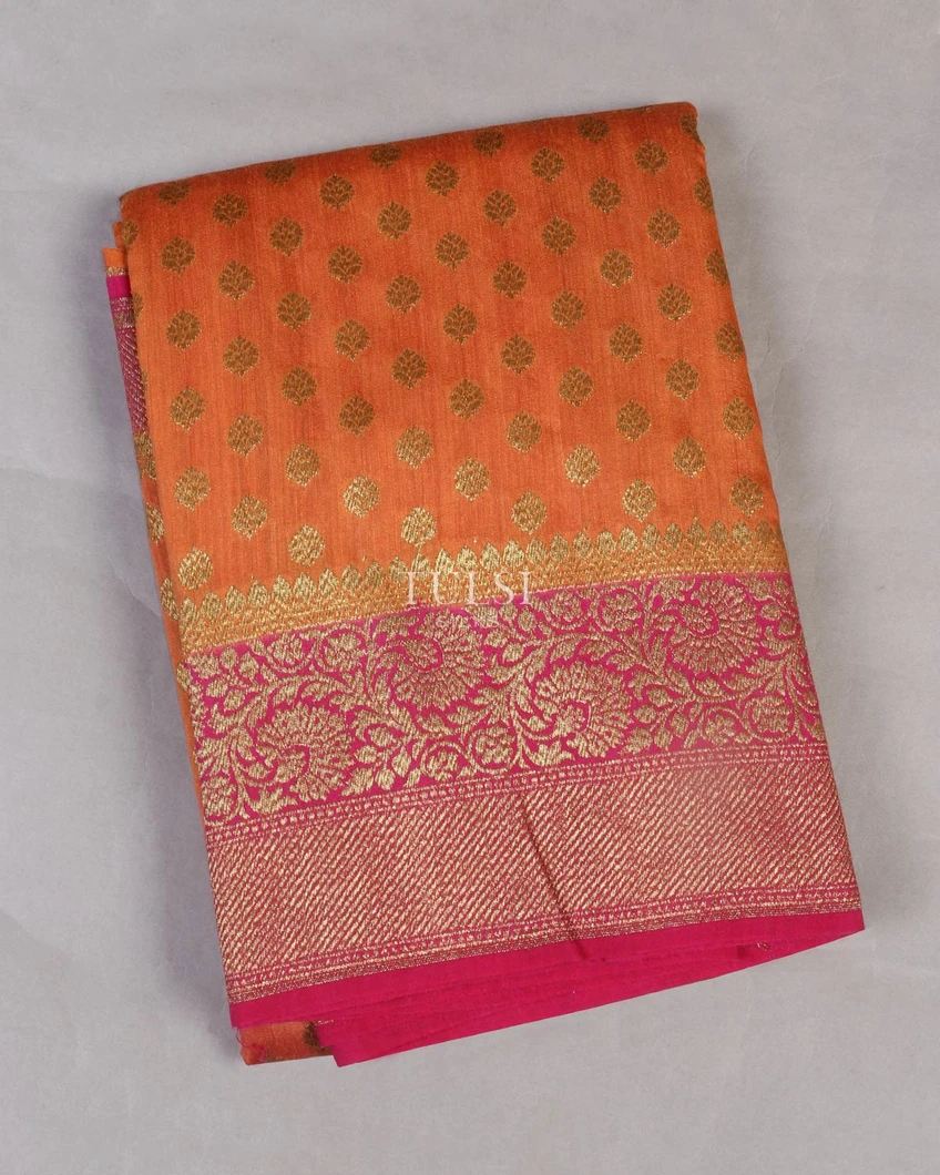Rust Banaras Tussar Saree T492969-image