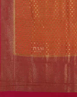 Rust Banaras Tussar Saree T4929694