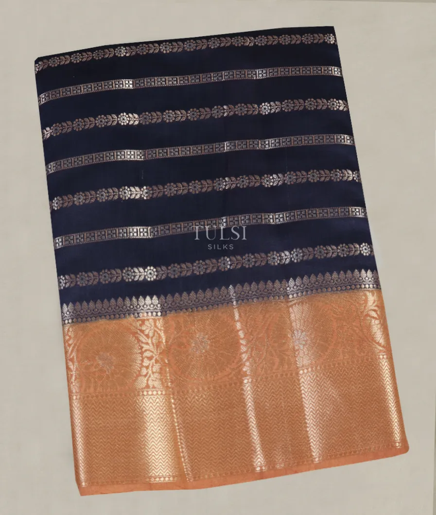 Midnight Blue Chaniya Silk Saree T466424-image