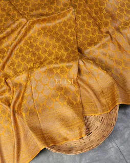 Yellow Mysore Crepe Silk Saree T5259254