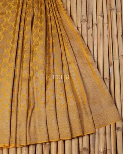 Yellow Mysore Crepe Silk Saree T5259255