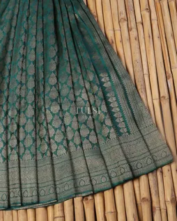 Peacock Green Mysore Crepe Silk Saree T5259225