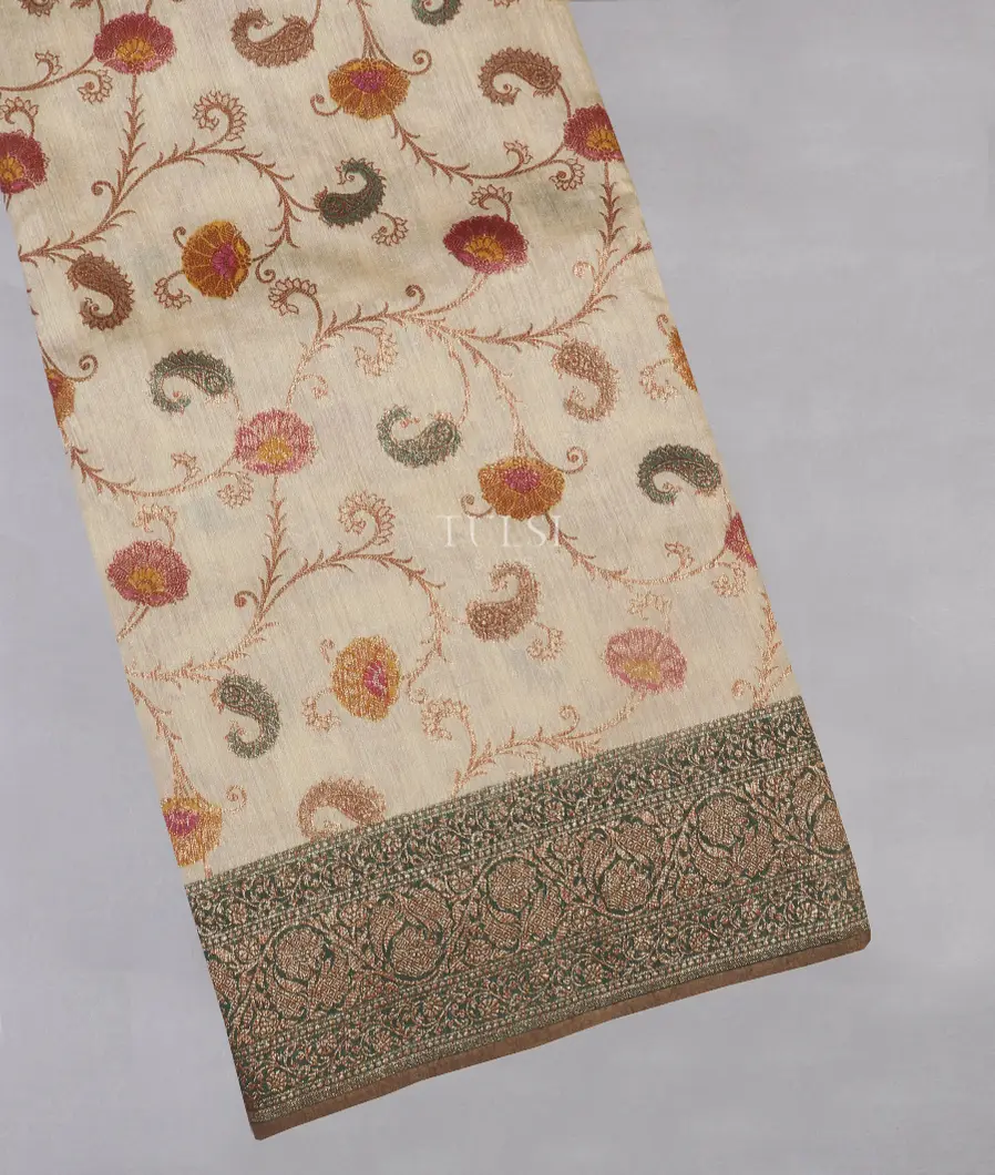 Beige Banaras Tussar Saree T521722-image