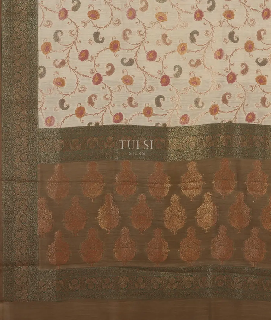 Beige Banaras Tussar Saree T5217224