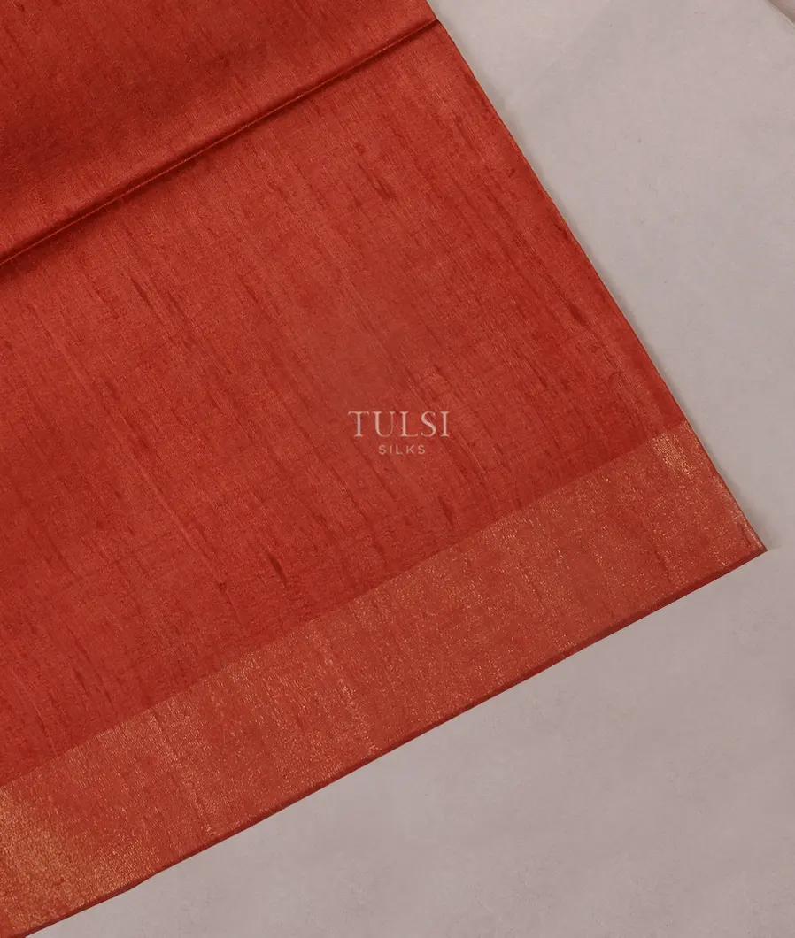 Red Tussar Printed Saree T525035-image