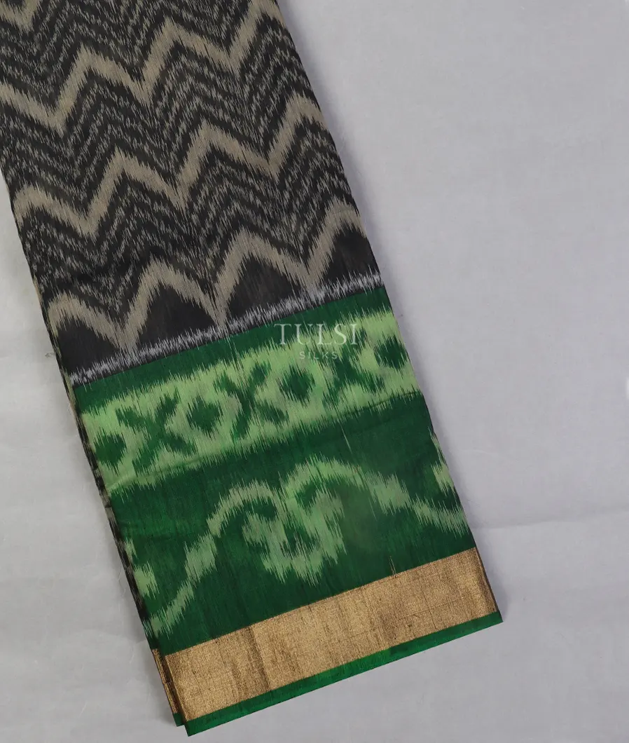 Black Pochampalli Silk Cotton Saree T526389-image