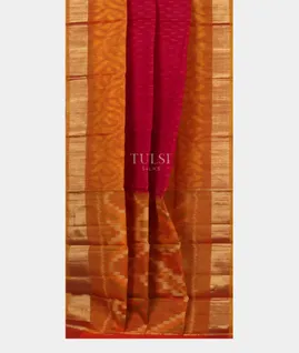 Magenta Pochampalli Silk Cotton Saree T5264012