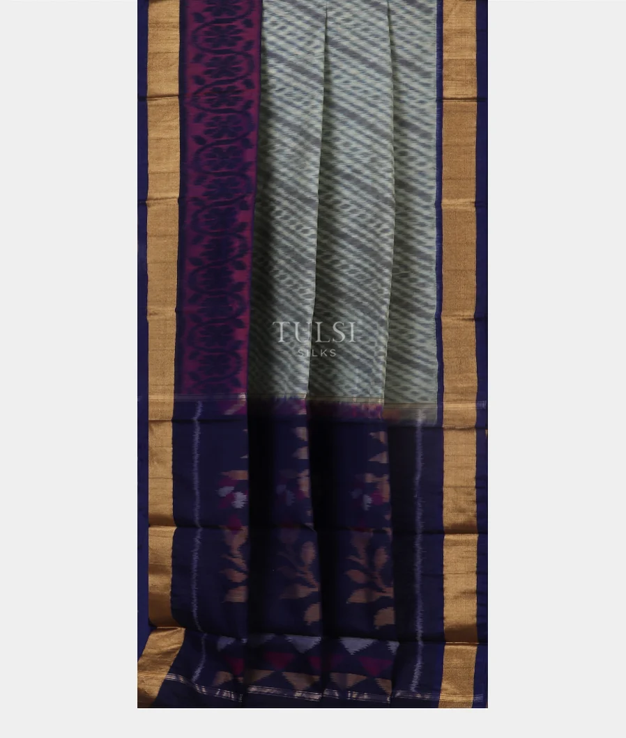 White Pochampalli Silk Cotton Saree T5264082