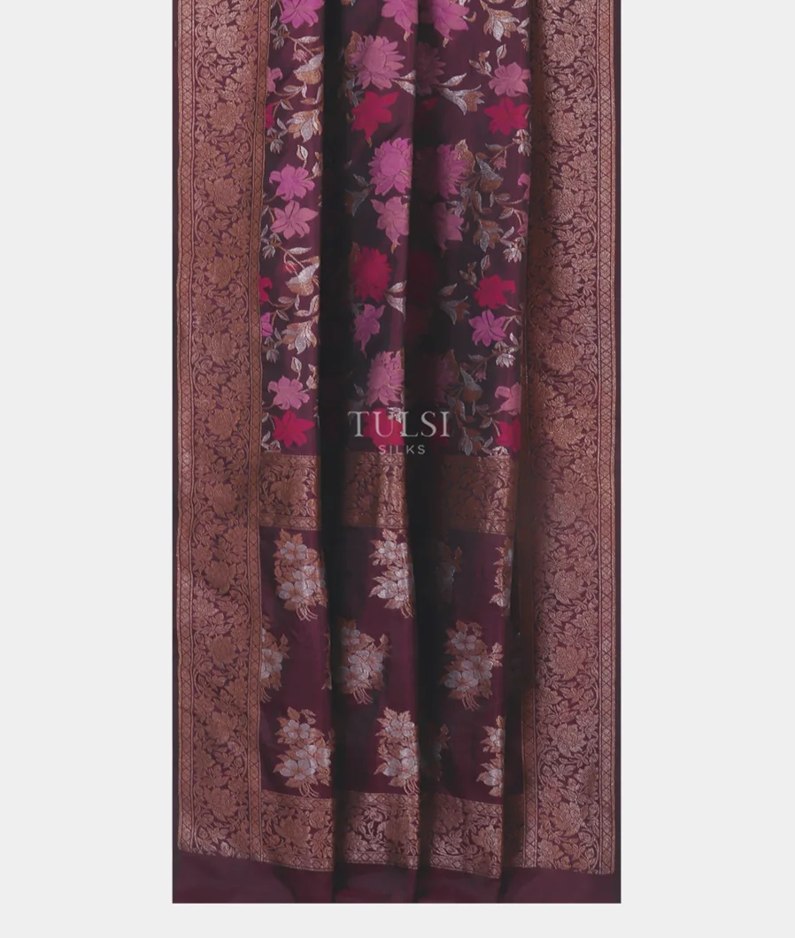 Purple Banaras Silk Saree T5227032