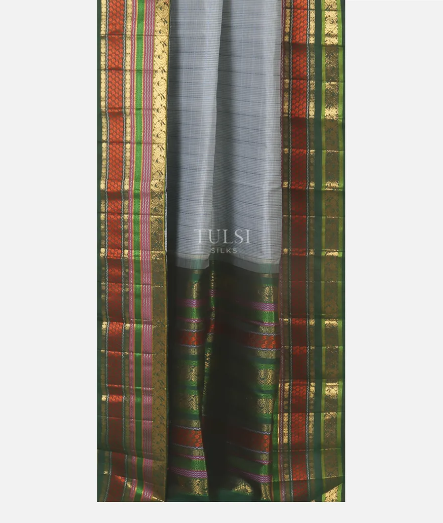 Blue And White Kanjivaram Silk Saree T5006932