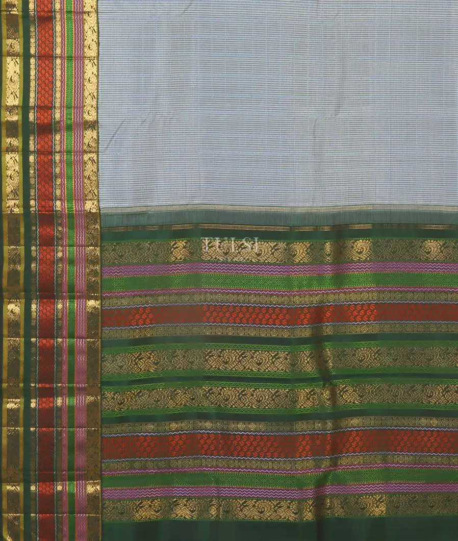 Blue And White Kanjivaram Silk Saree T5006934