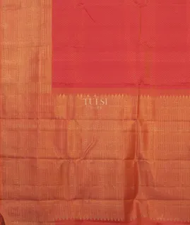 Orangish Pink Kanjivaram Silk Saree T3026204