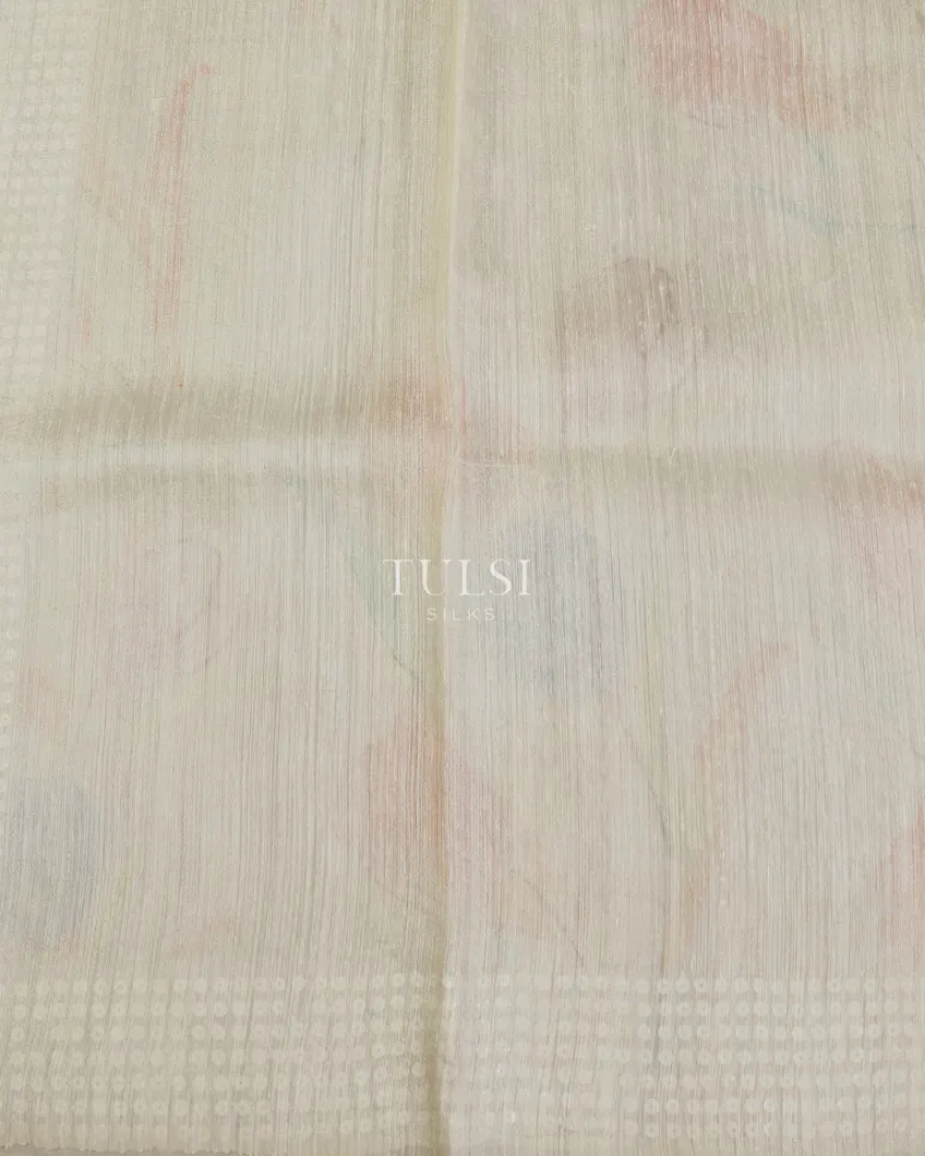 Off - White Organza Printed Saree T5302923