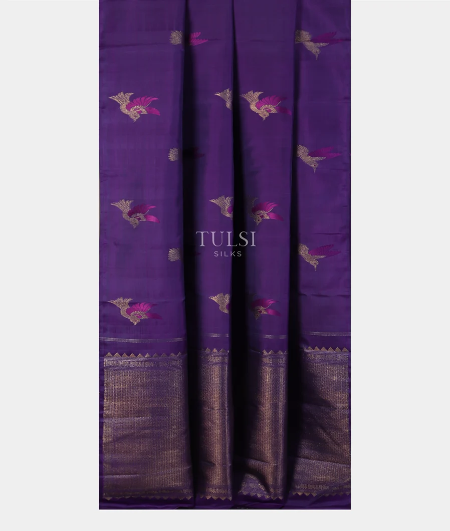 Purplish Blue Kanjivaram Silk Saree T5254032