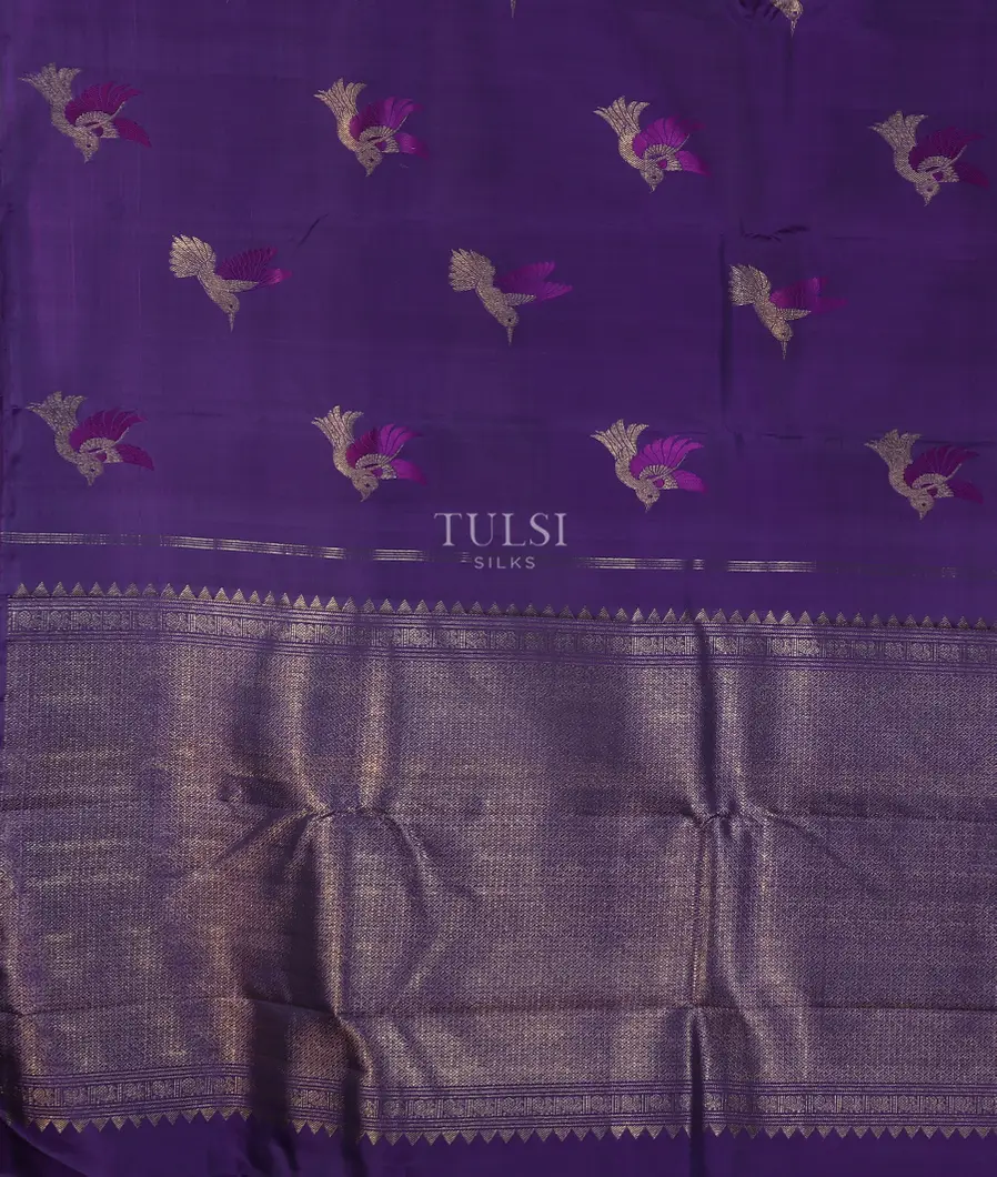Purplish Blue Kanjivaram Silk Saree T5254034