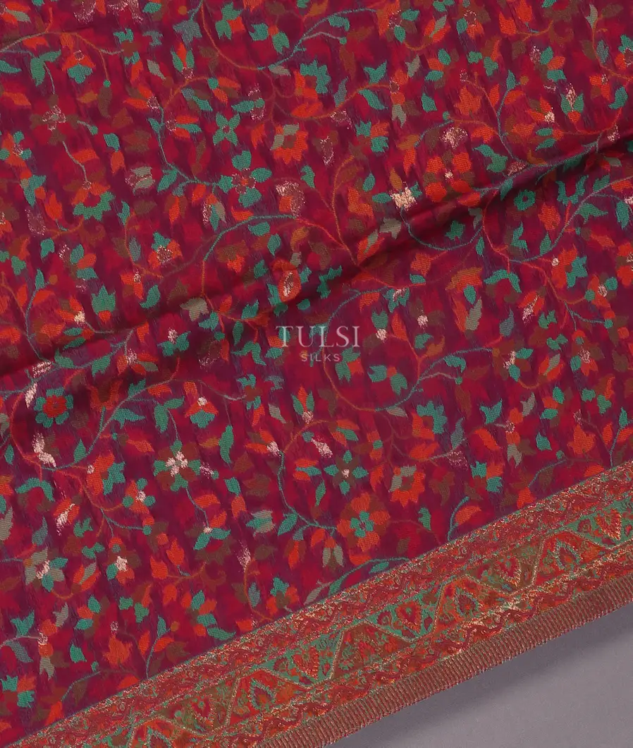 Purple Kashmir Kani Silk Dupatta T5319182