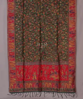 Bottle Green Kashmir Kani Silk Dupatta T5319351