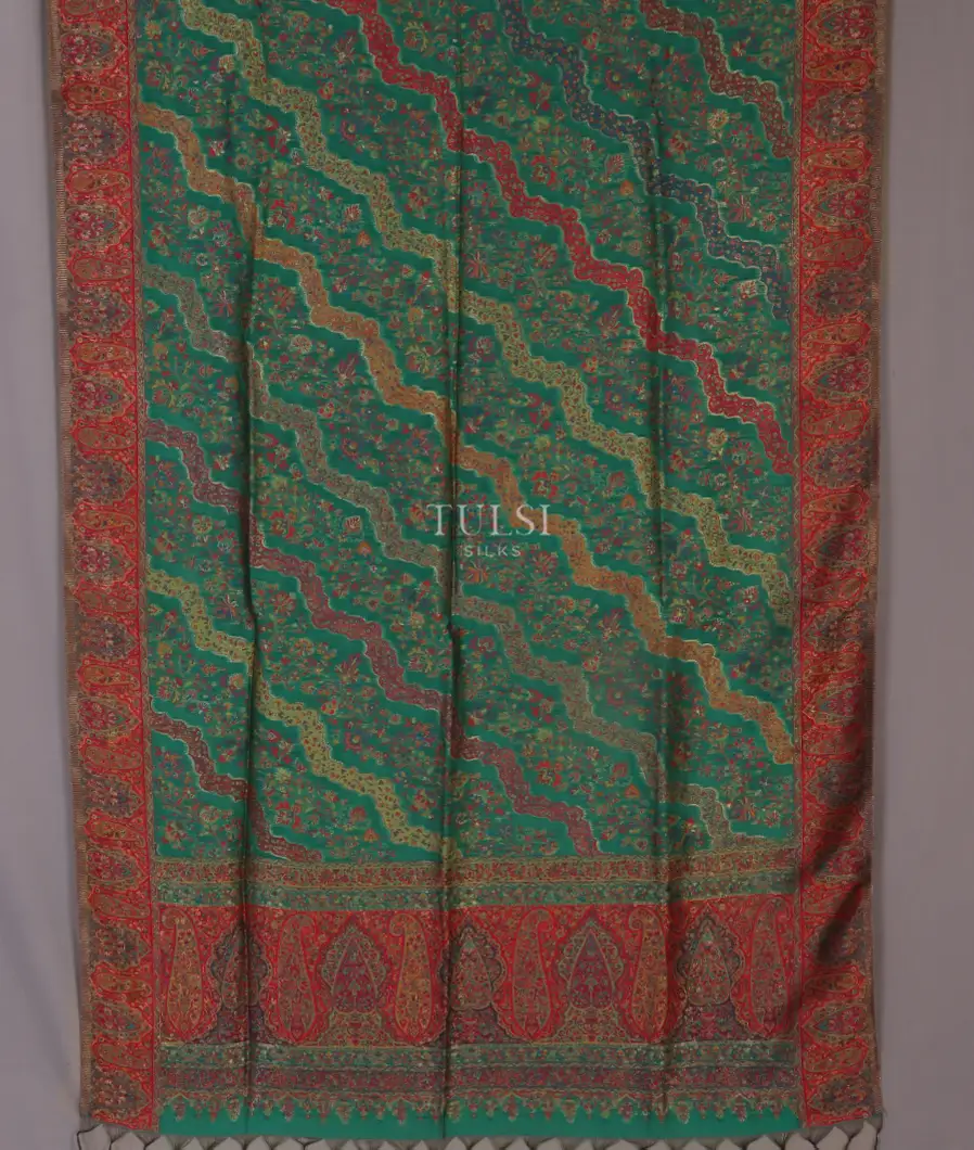 Green Kashmir Kani Silk Dupatta T531937-image