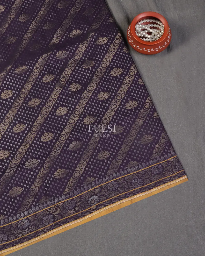 Blue Banaras Silk Saree T531637-image