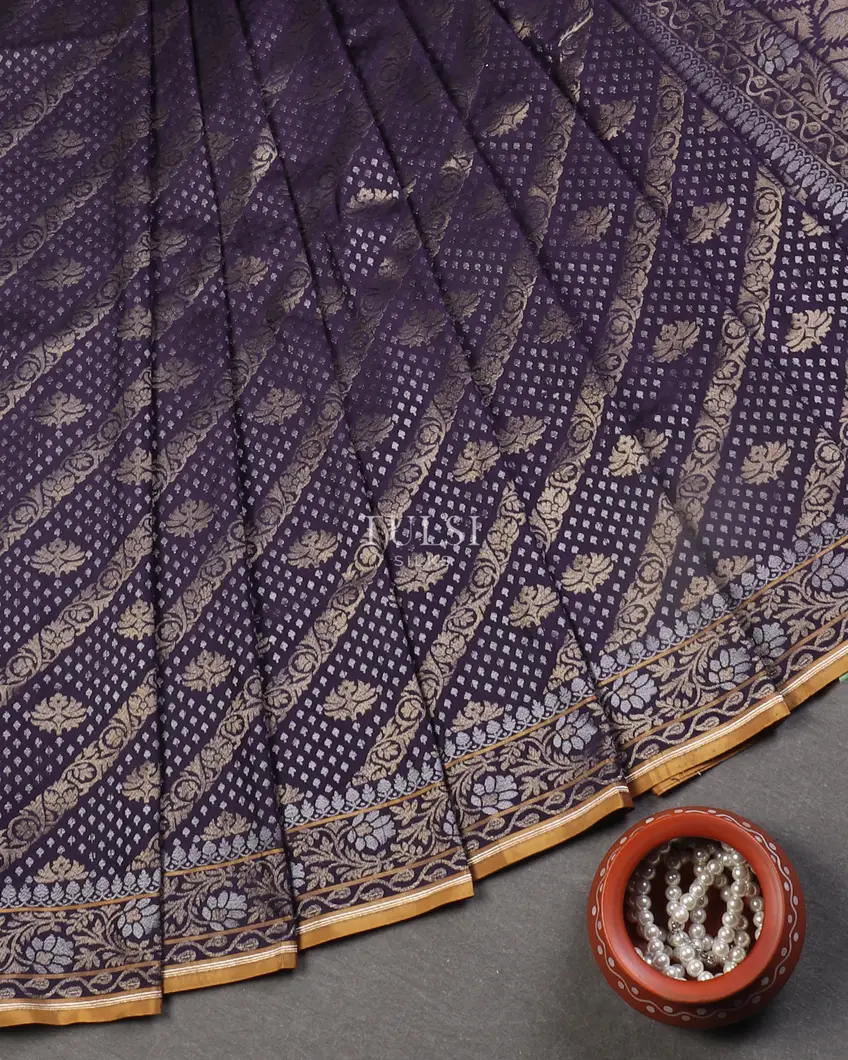 Blue Banaras Silk Saree T5316372