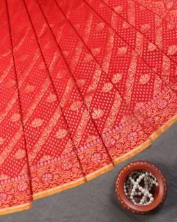 Red Banaras Silk Saree T5316332
