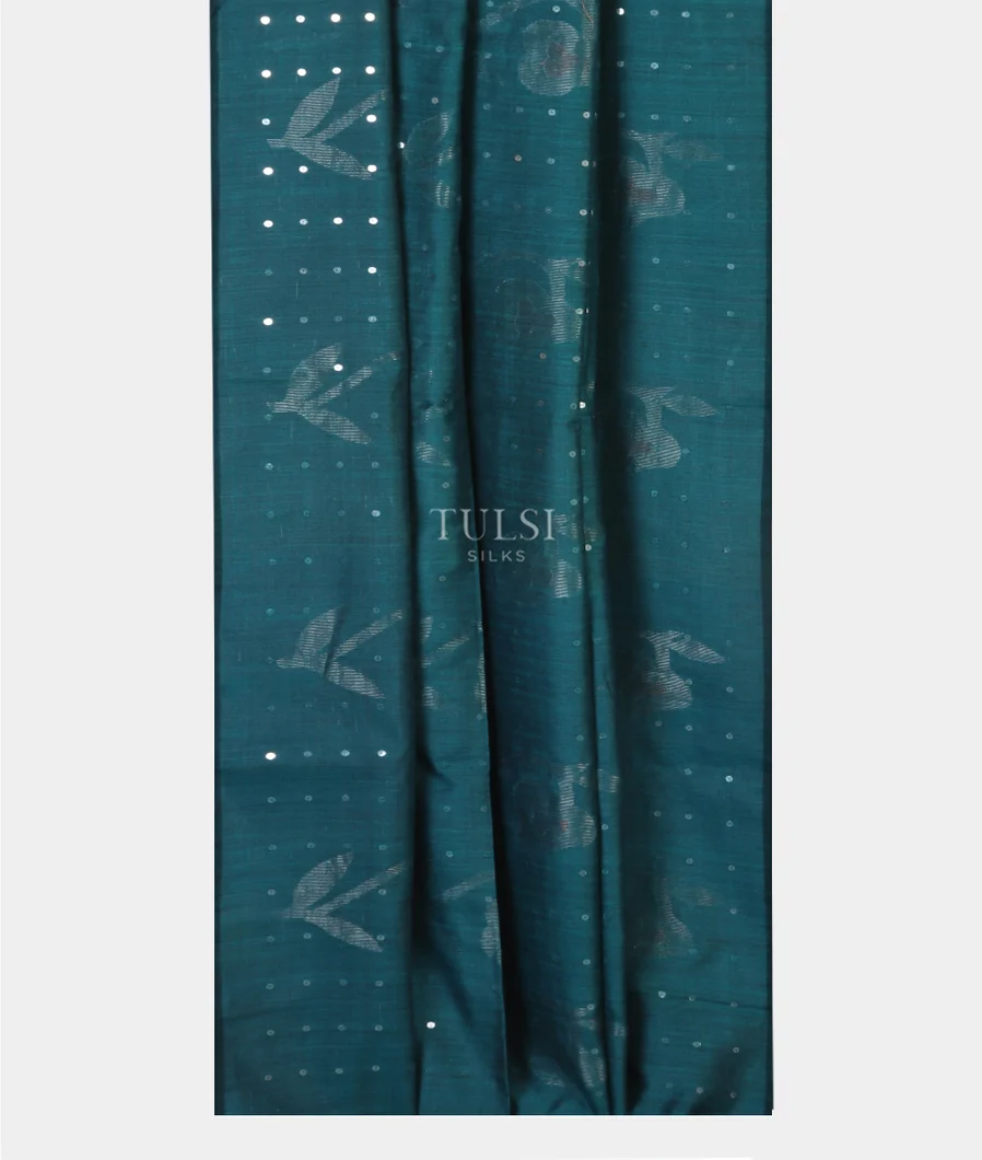 Blue Handwoven Tussar Saree T4926692