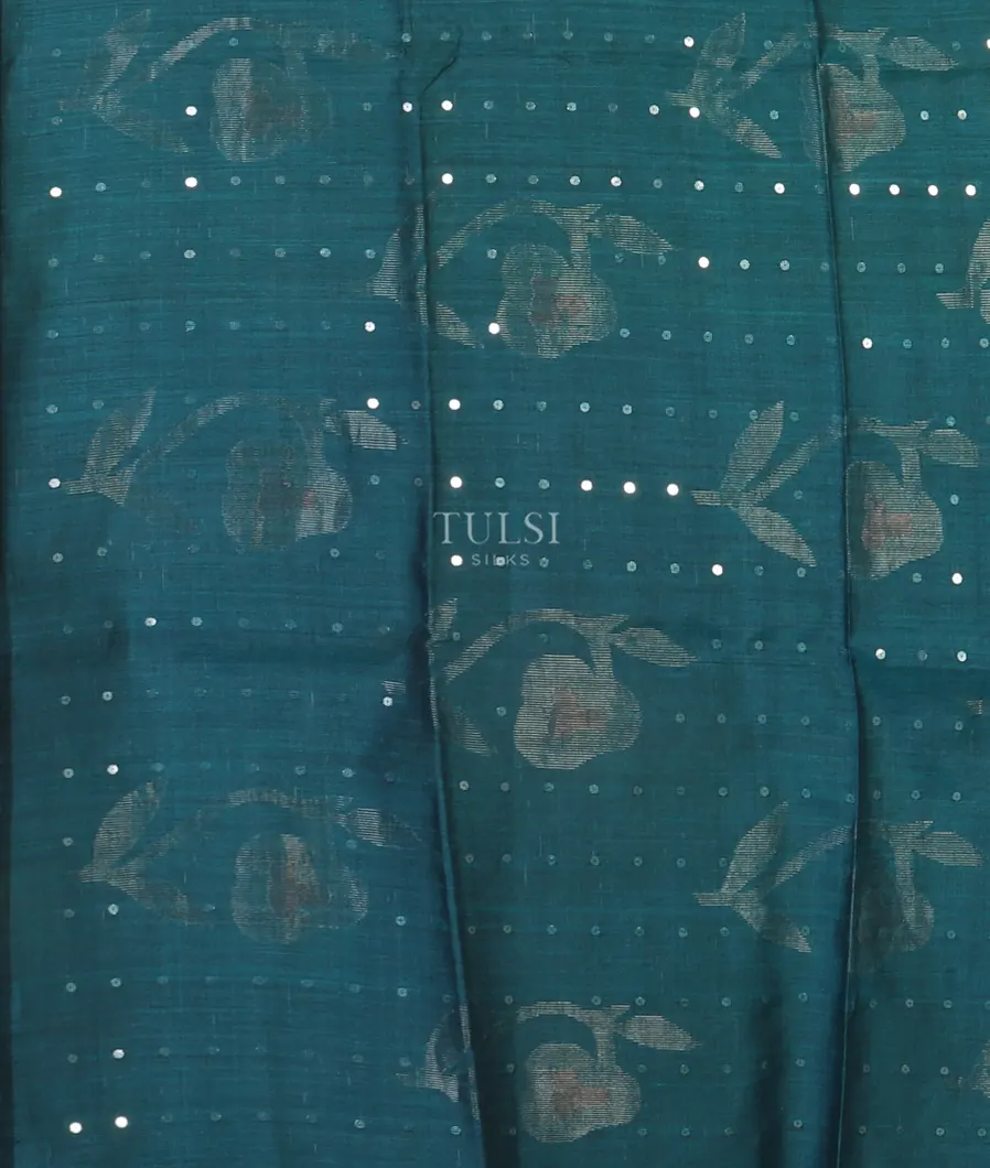 Blue Handwoven Tussar Saree T4926694