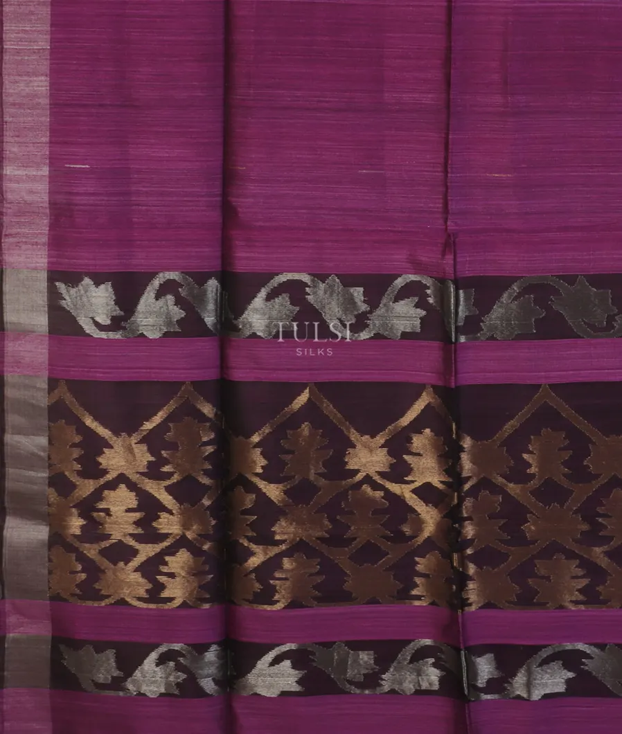 Purple Handwoven Tussar Saree T5124544