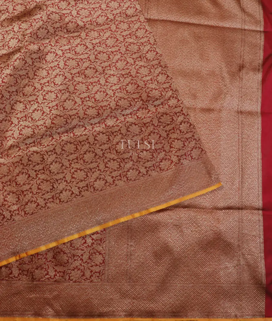 Maroon Banaras Silk Saree T5312632