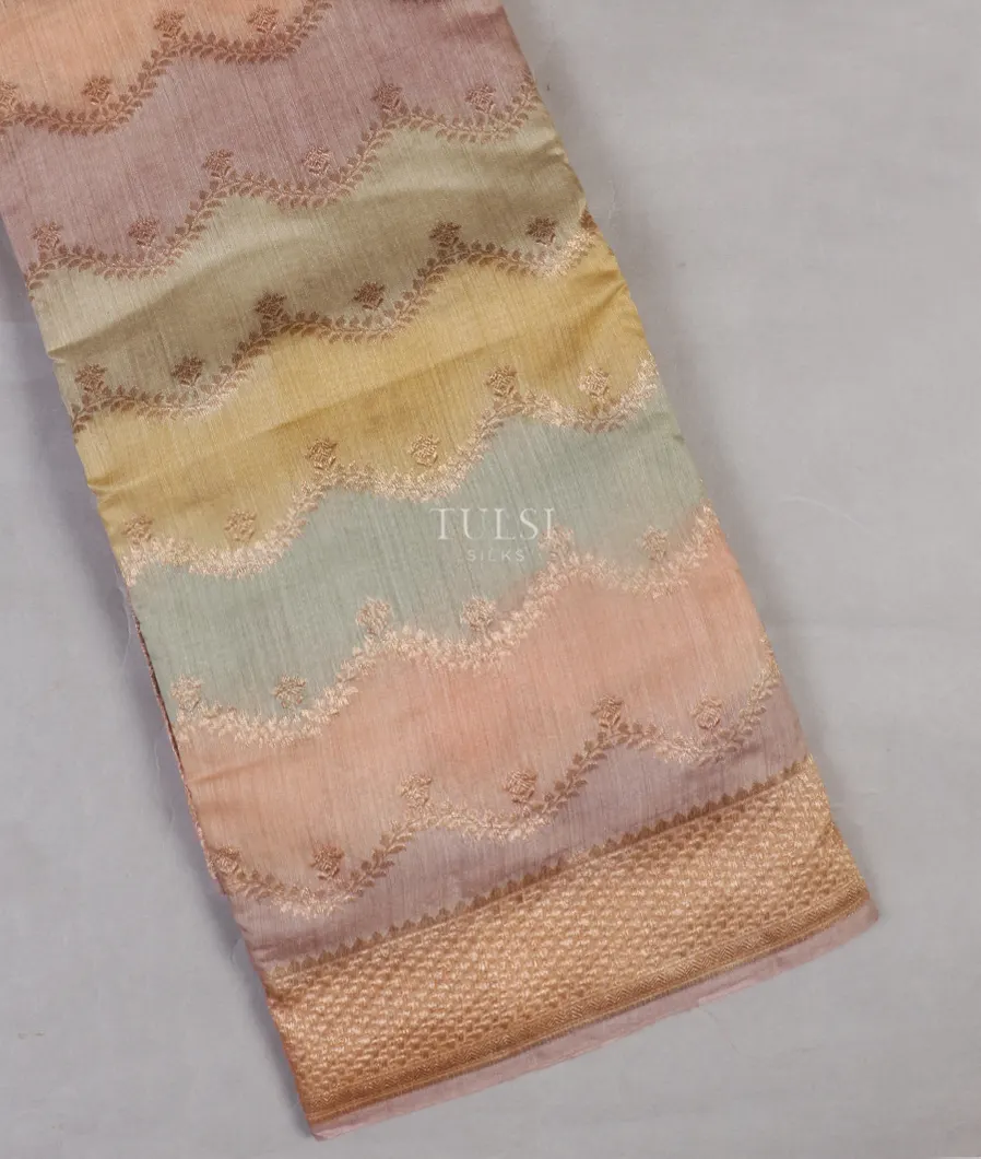 Multicolour Banaras Tussar Saree T523372-image
