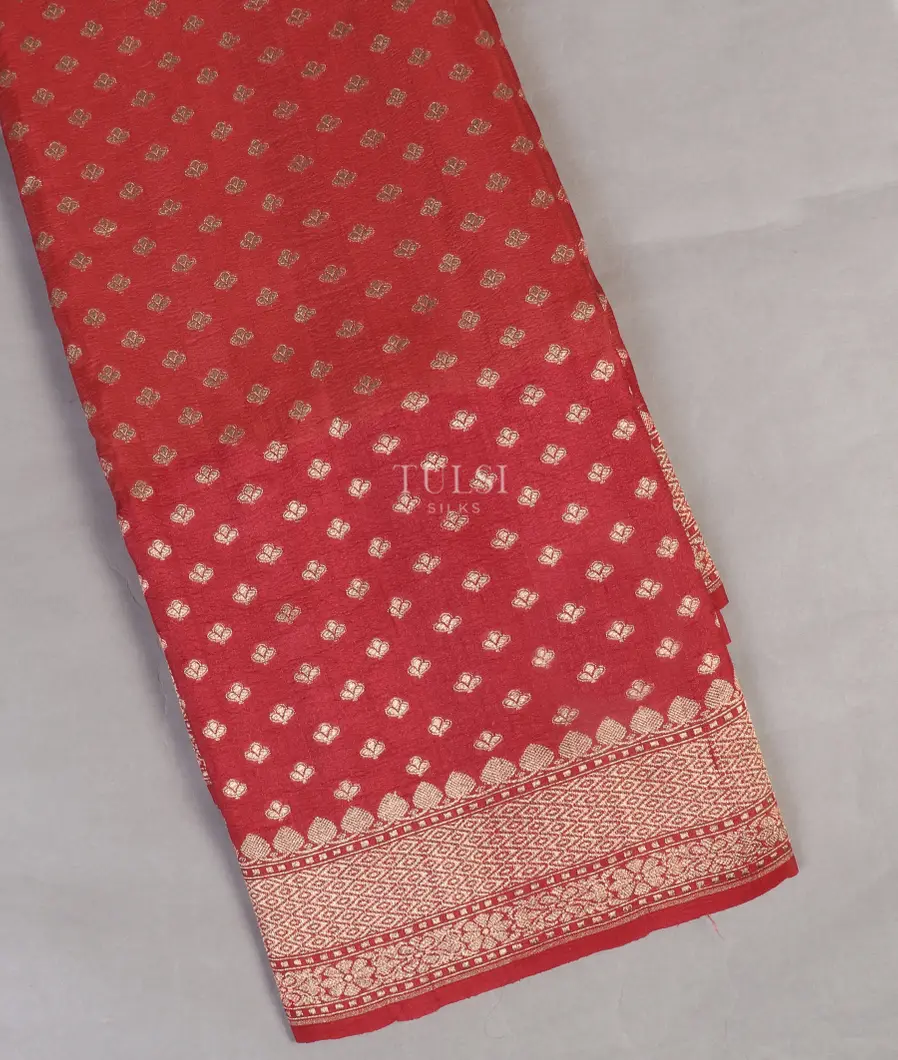 Red Banaras Tussar Georgette Saree T506489-image