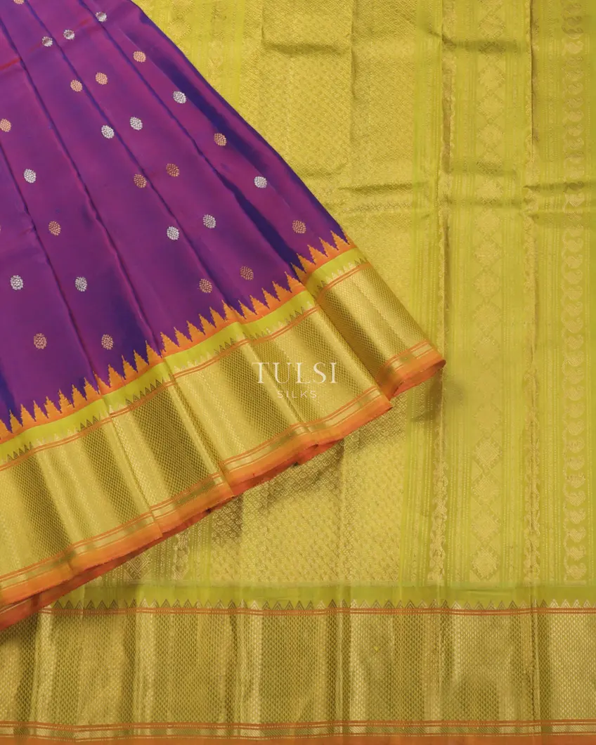 Purple Gadwal Silk Saree T5052442