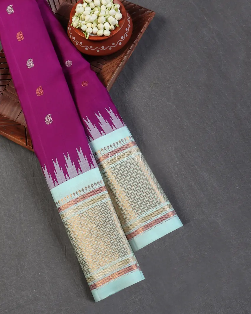 Purple Gadwal Silk Saree T505097-image