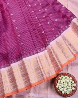 Purple Gadwal Silk Saree T5061682