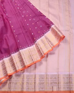 Purple Gadwal Silk Saree T5061684