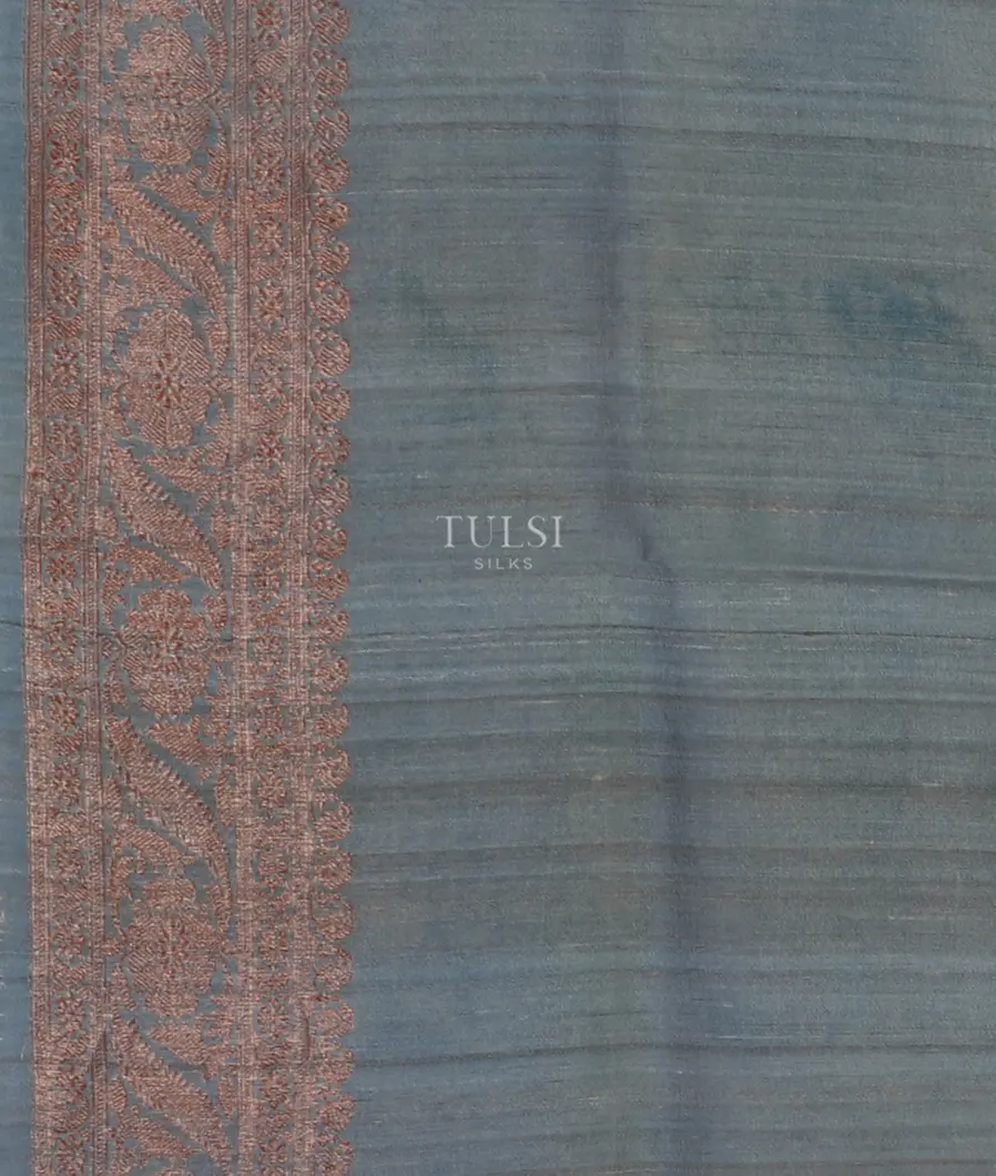 Blue Printed Banaras Tussar Georgette Saree T4916493
