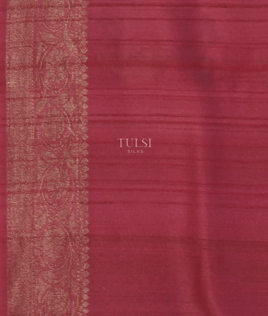 Pink Printed Banaras Tussar Georgette Saree T4784333