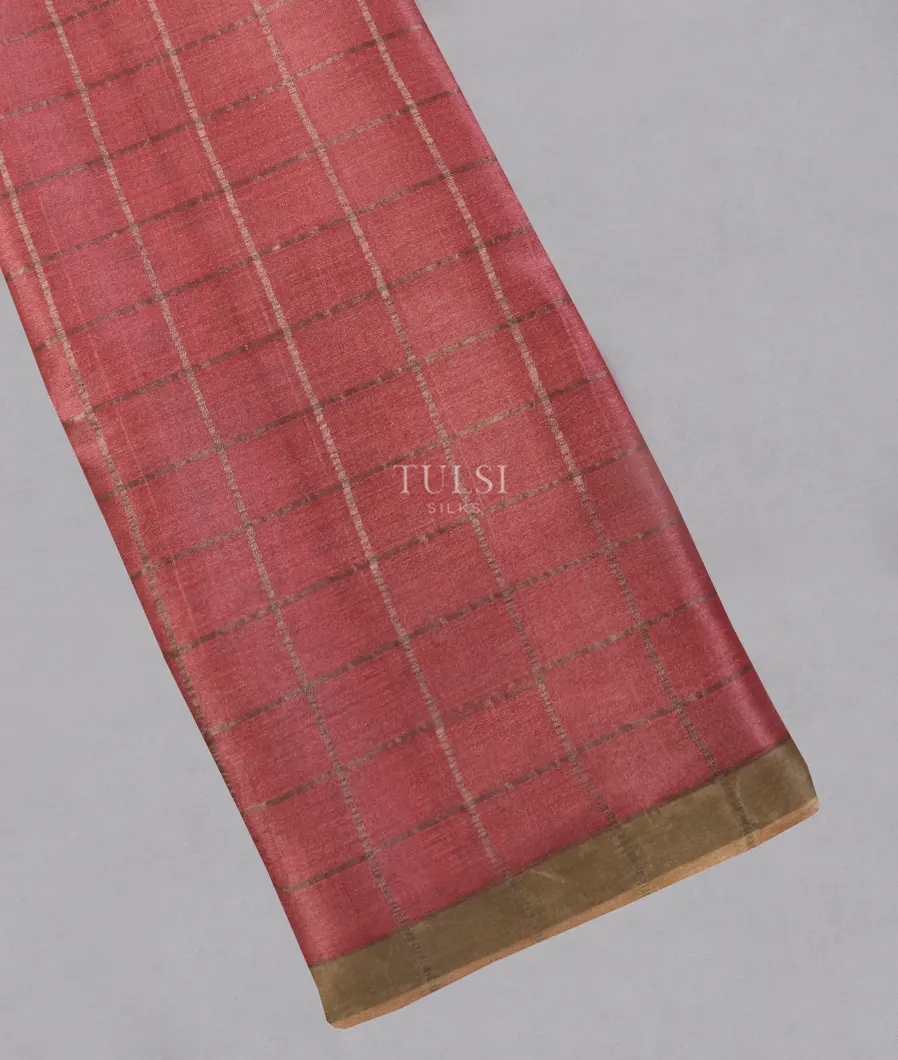 Pink Woven Tussar Saree T522384-image
