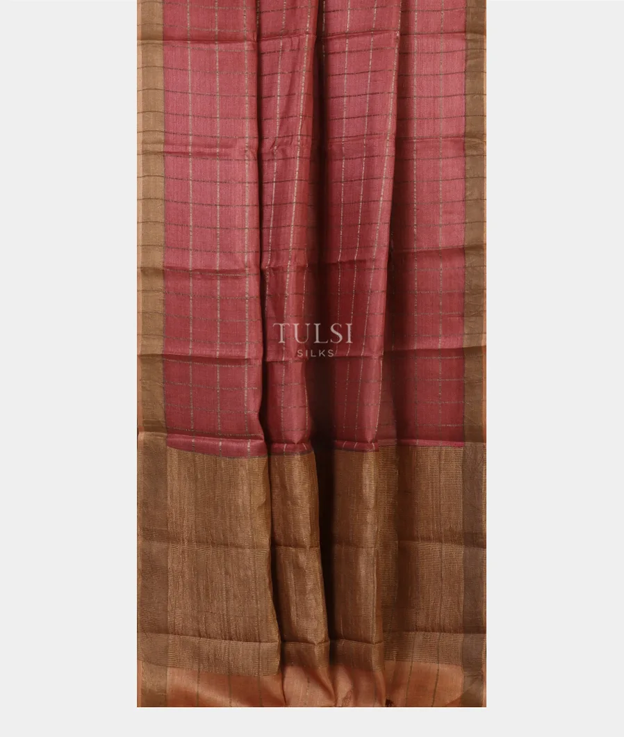 Pink Woven Tussar Saree T5223842