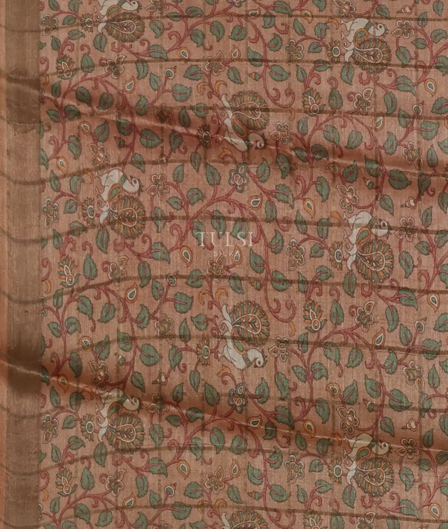 Pink Woven Tussar Saree T5223843