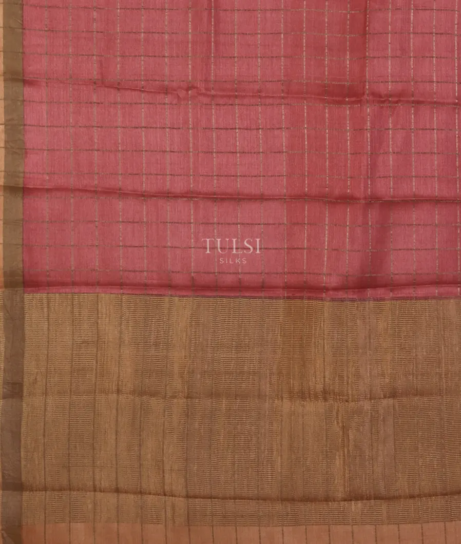 Pink Woven Tussar Saree T5223844