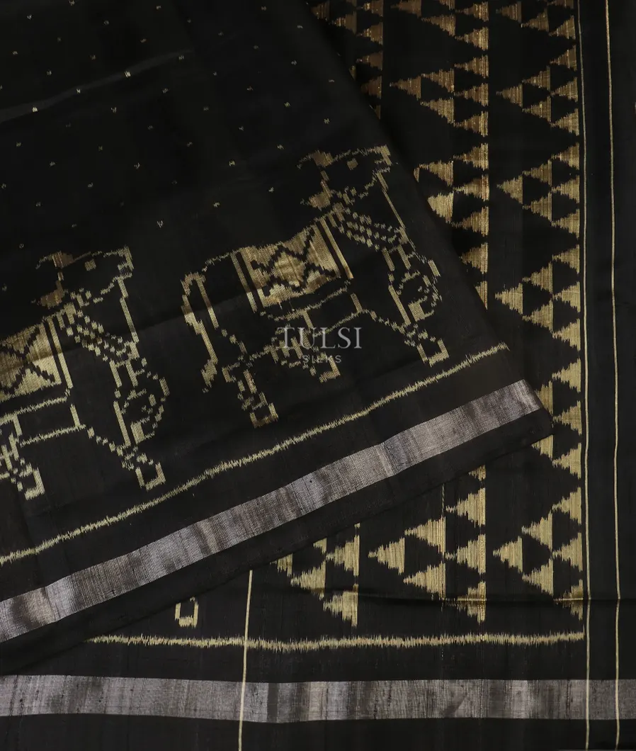 Black Patola Silk Saree T5282504
