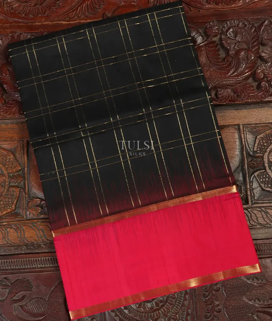 Black Soft Silk Saree T526702-image